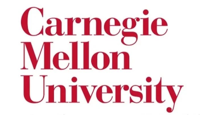 Text that reads 'Carnegie Mellon University' in red font on a white background.