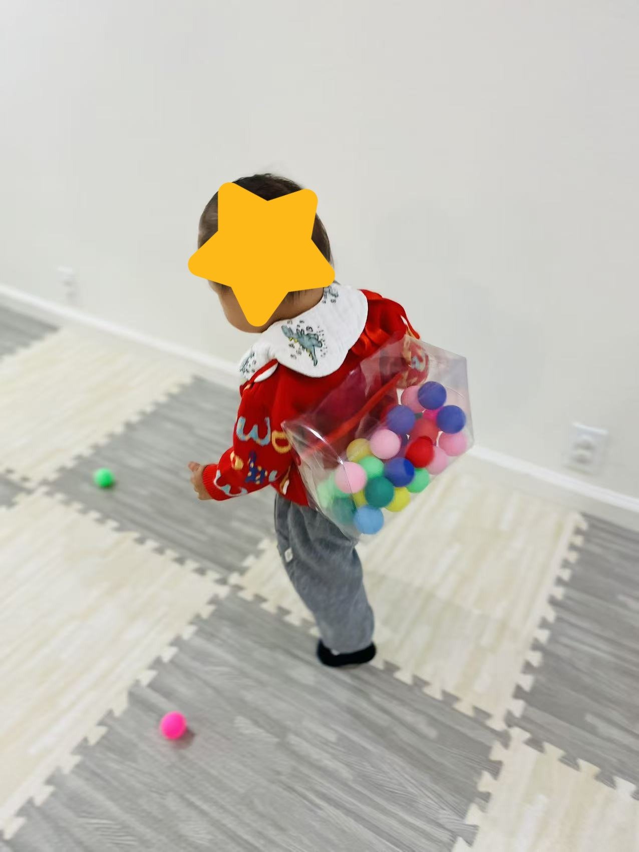 Child participating in independent play at Red Apple Daycare, building confidence and early self-help skills.
