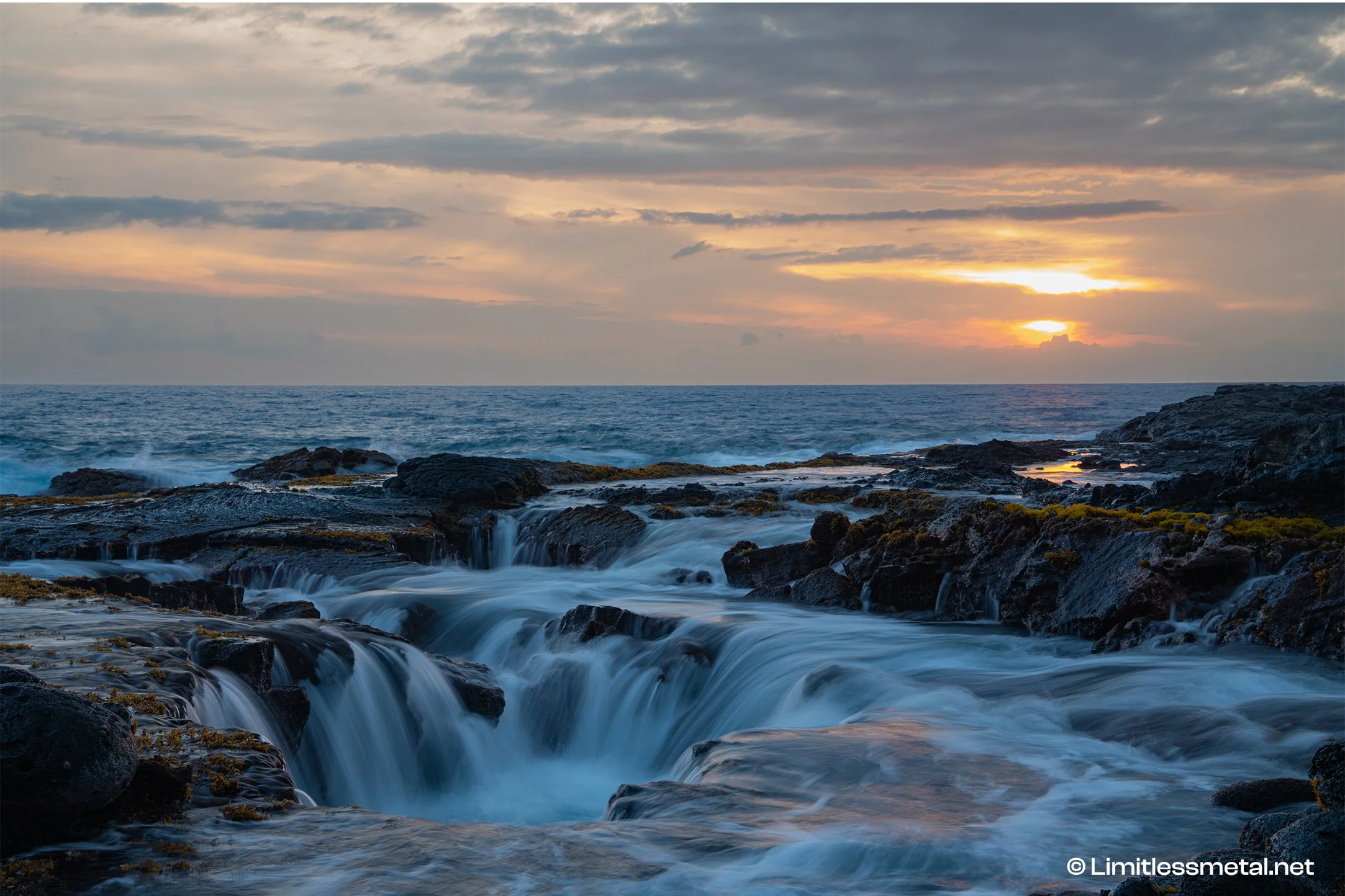 Kona Lava Cascades at Sunset