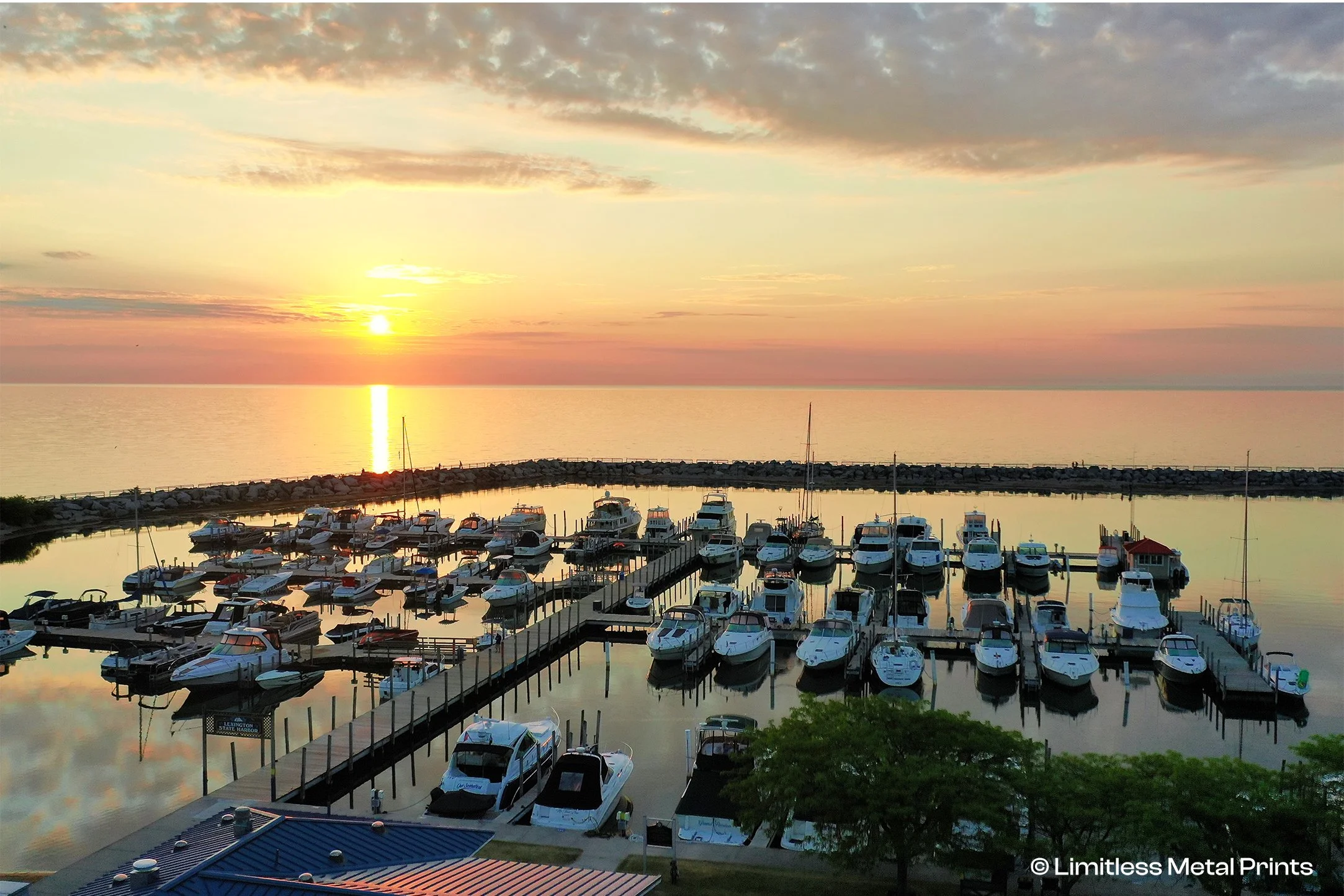 Sailboat Sunrise - Lexington, Michigan Harbor