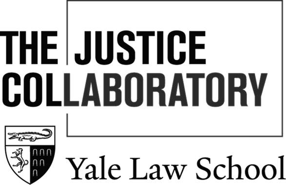 The Justice Collaborative logo and Yale Law School emblem.