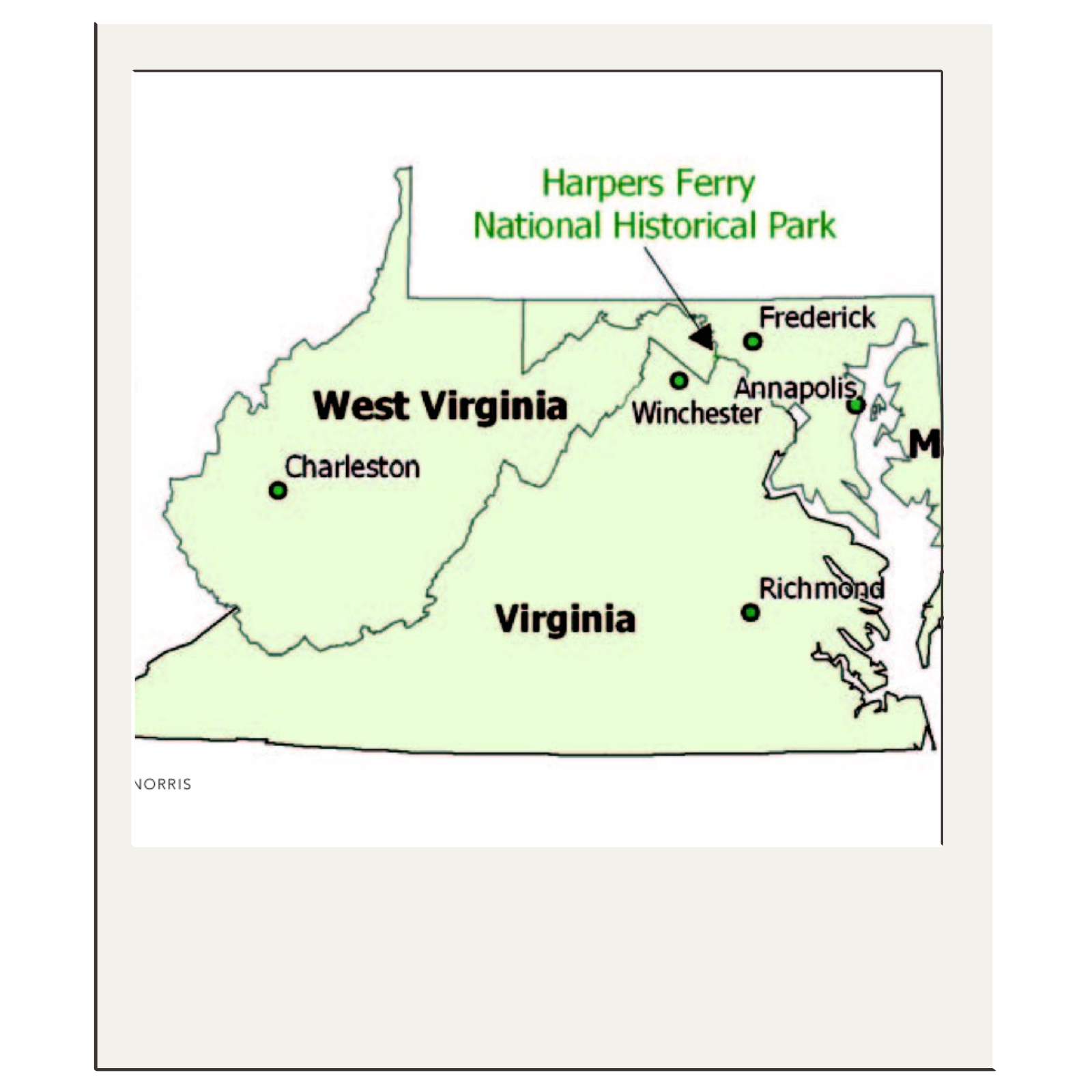 Location Map for White Fly Outfitters of Harpers Ferry, WV