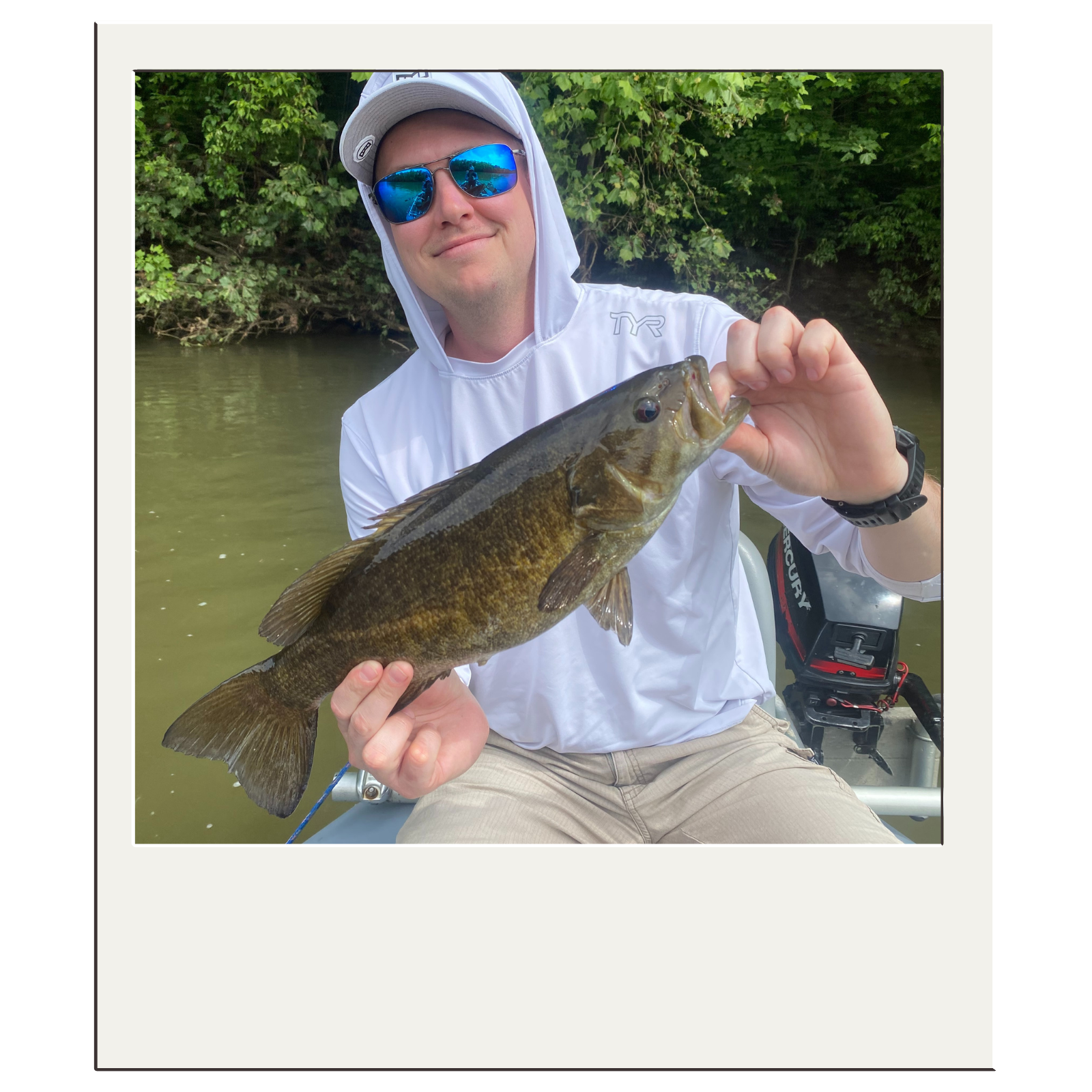 Catch-and-release bass caught during a scenic guided fly-fishing trip in West Virginia’s panhandle.