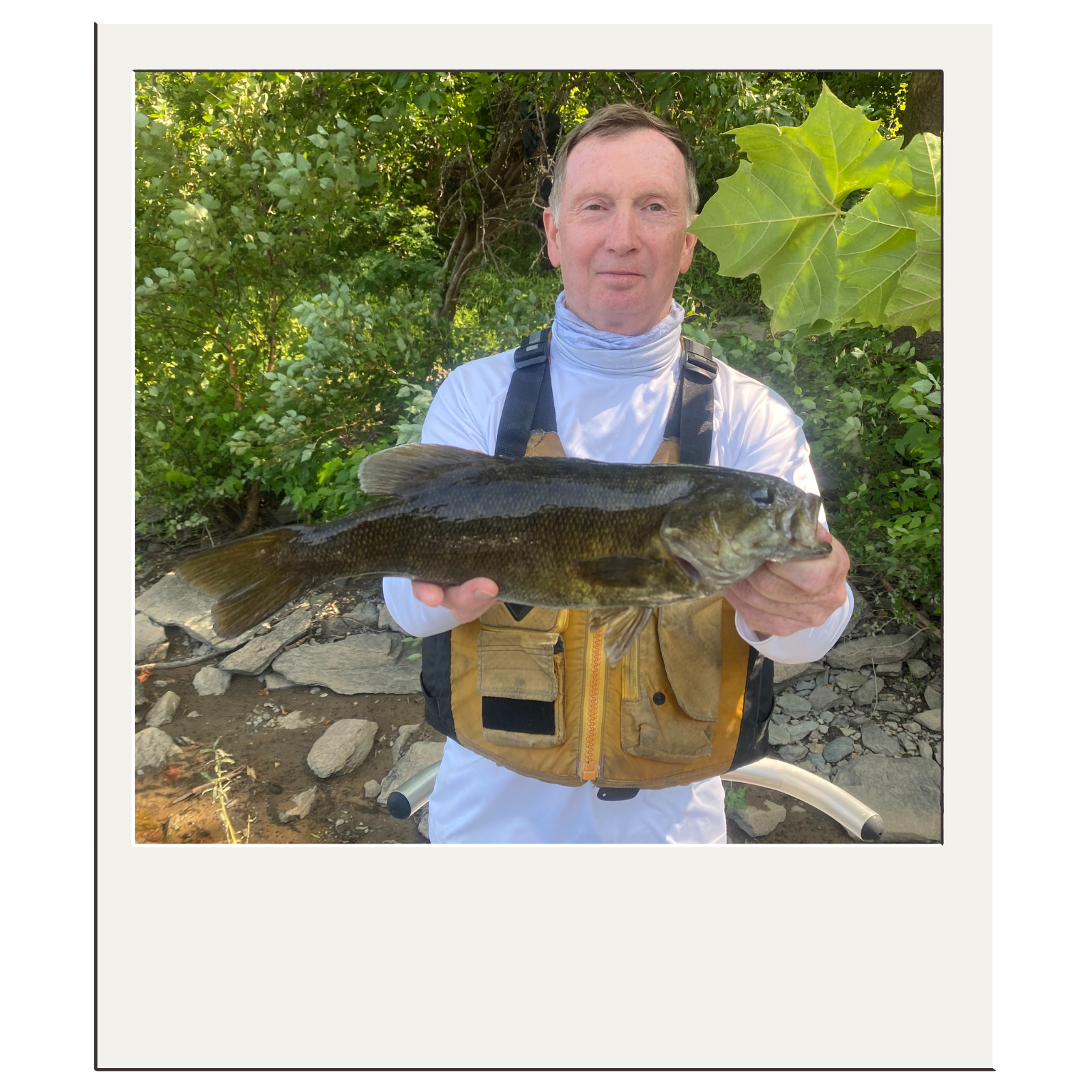 Angler presenting smallmouth bass caught with White Fly Outfitters in West Virginia’s northeast panhandle.