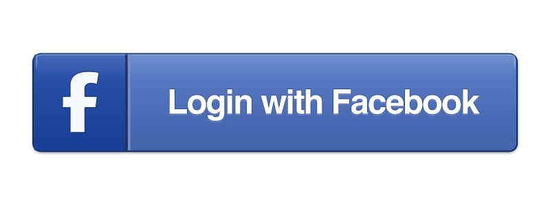 Blue Facebook login button with white Facebook logo and the text 'Login with Facebook'