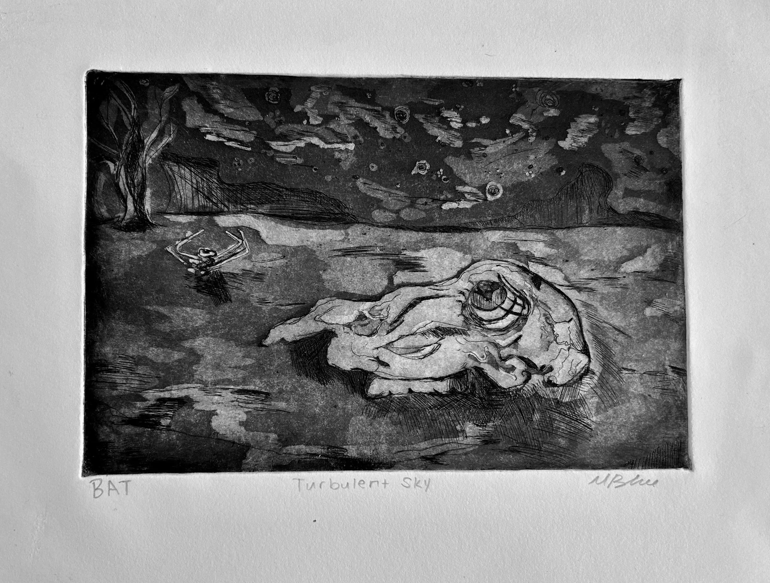 Turbulent Sky, 2024, Etching and Drypoint