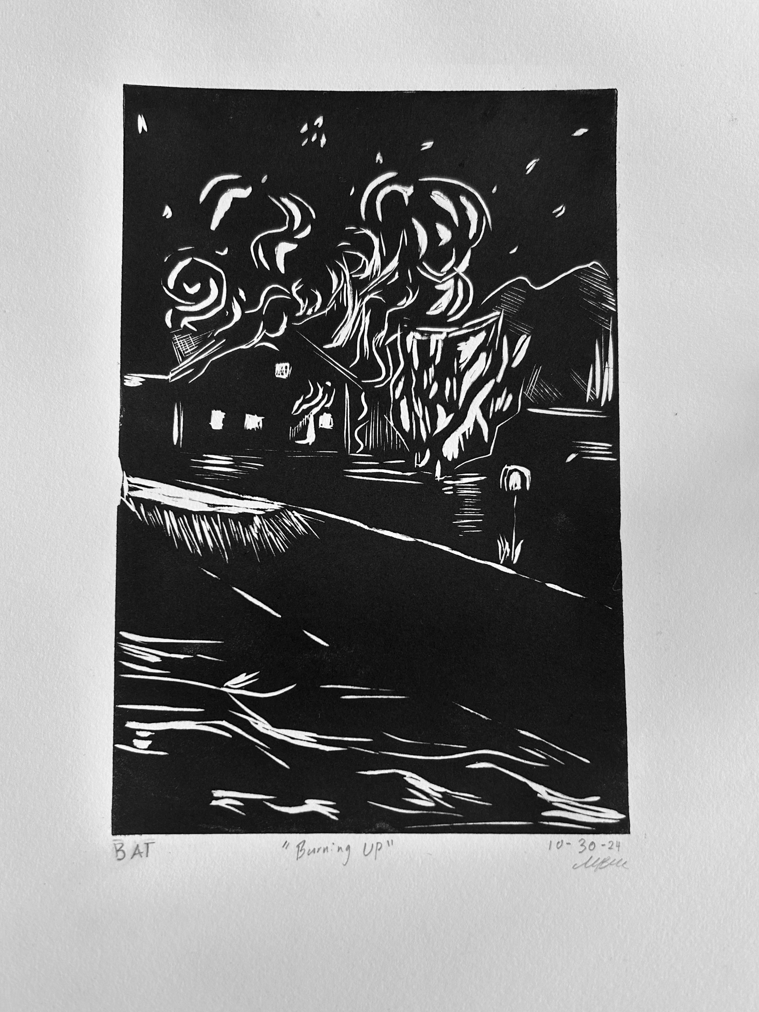  Burning Up, 2024, Relief