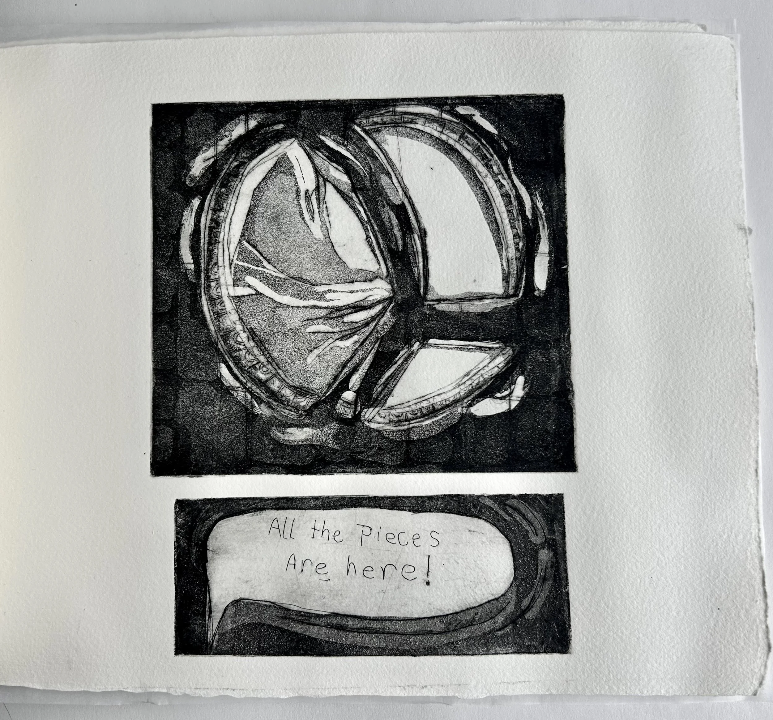  Letters On The Wall, 2025, Drypoint and Aquatint 