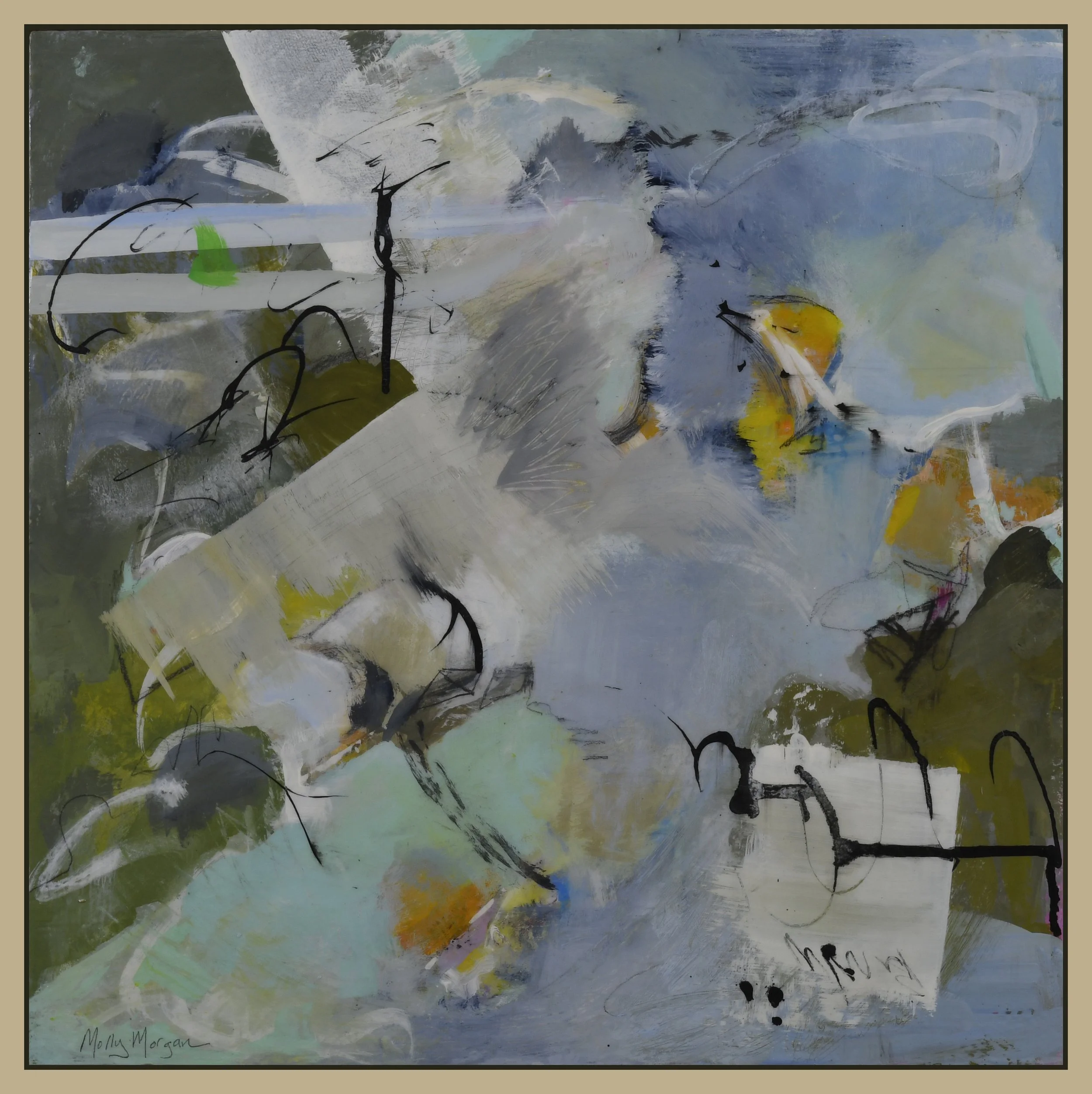  Looking Up   Acrylic & mixed media on canvas    18" x 18"