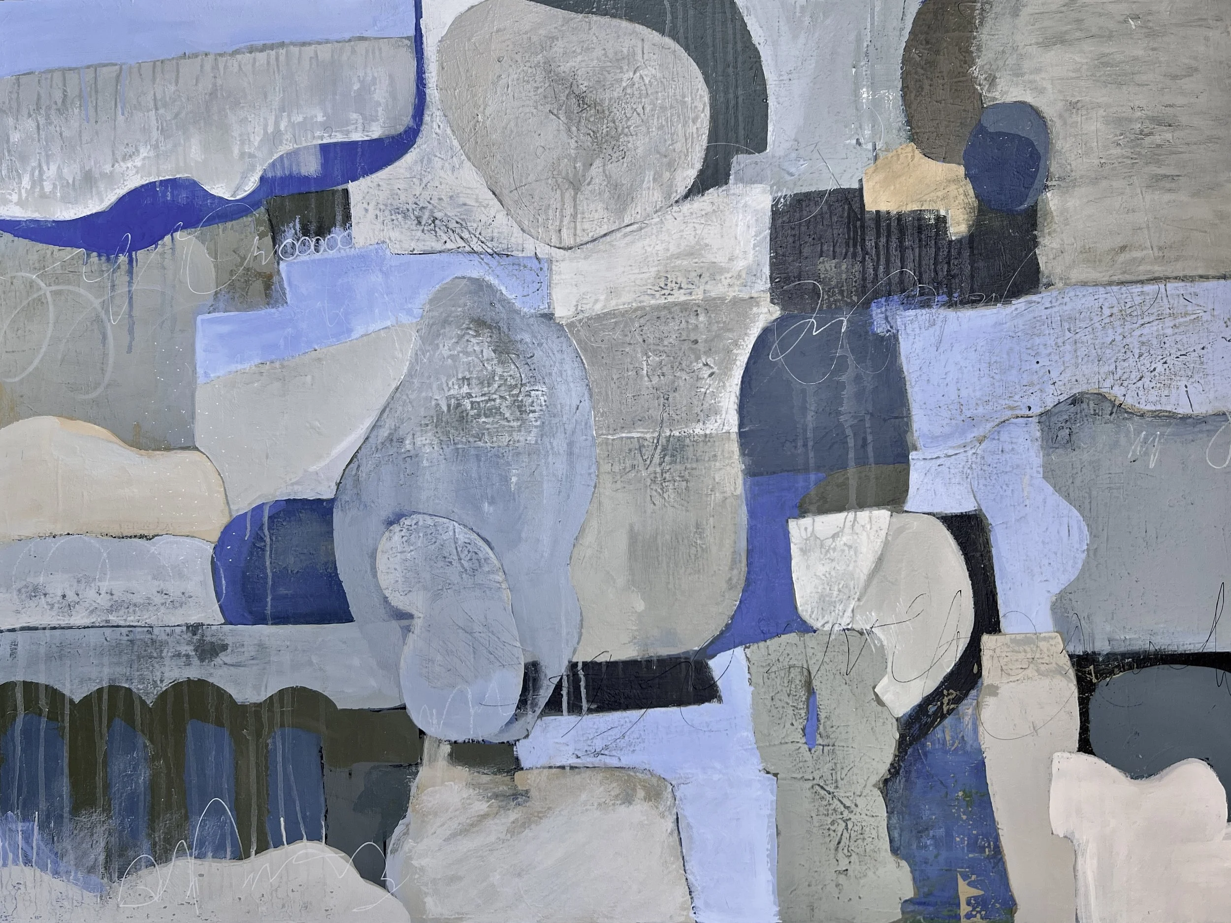  Riverborn   Acrylic & mixed media on canvas    48" x 36"