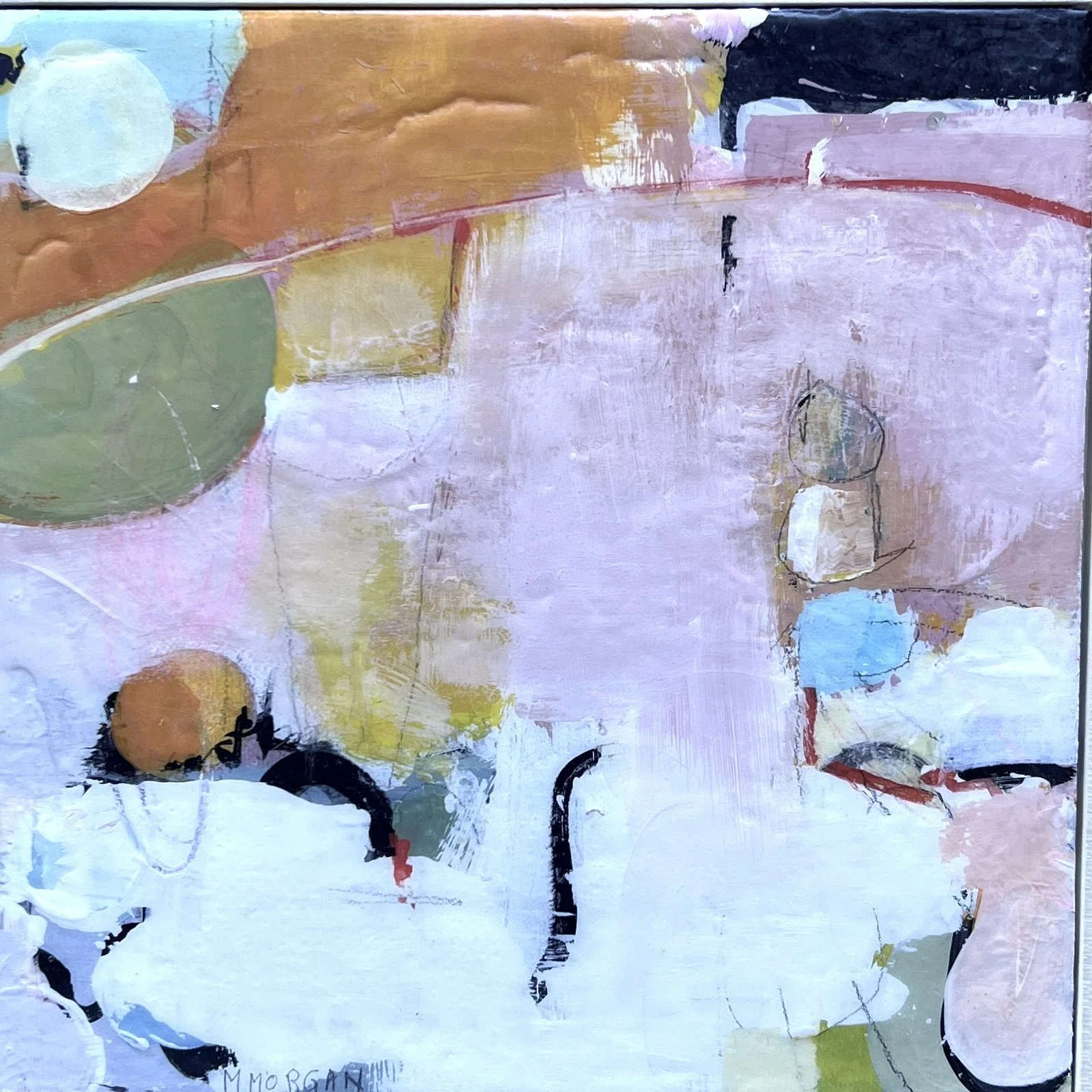  Sorbet   Acrylic & mixed media on canvas    12" x 12"