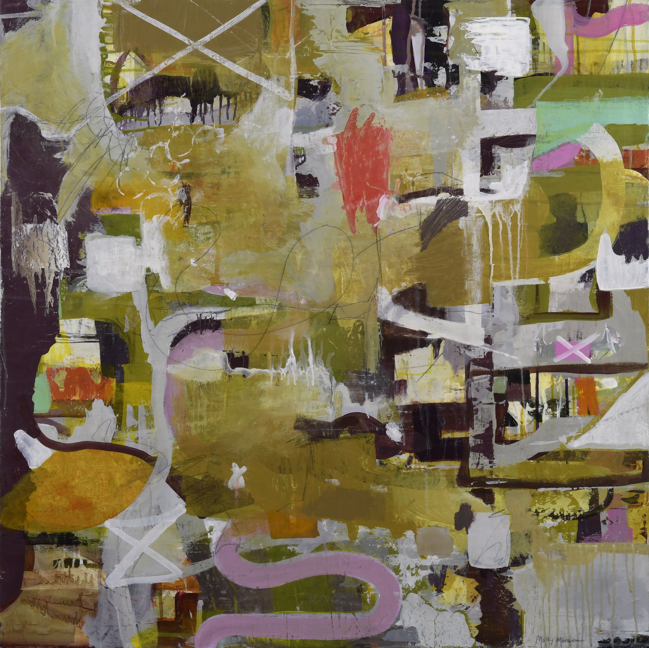  Rhapsody  Acrylic & mixed media on canvas    36" x 36"