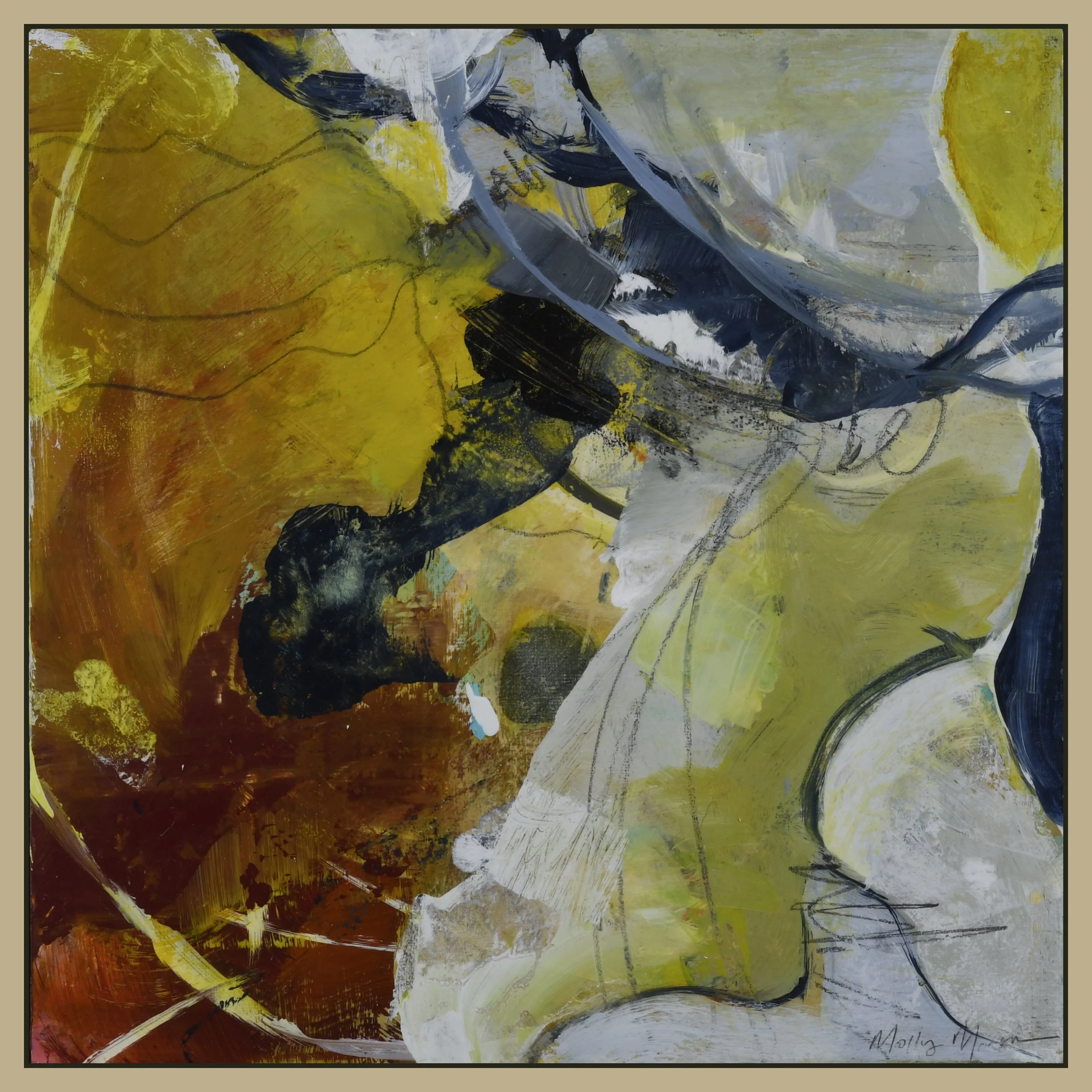  Beginning   Acrylic & mixed media on canvas    12" x 12"