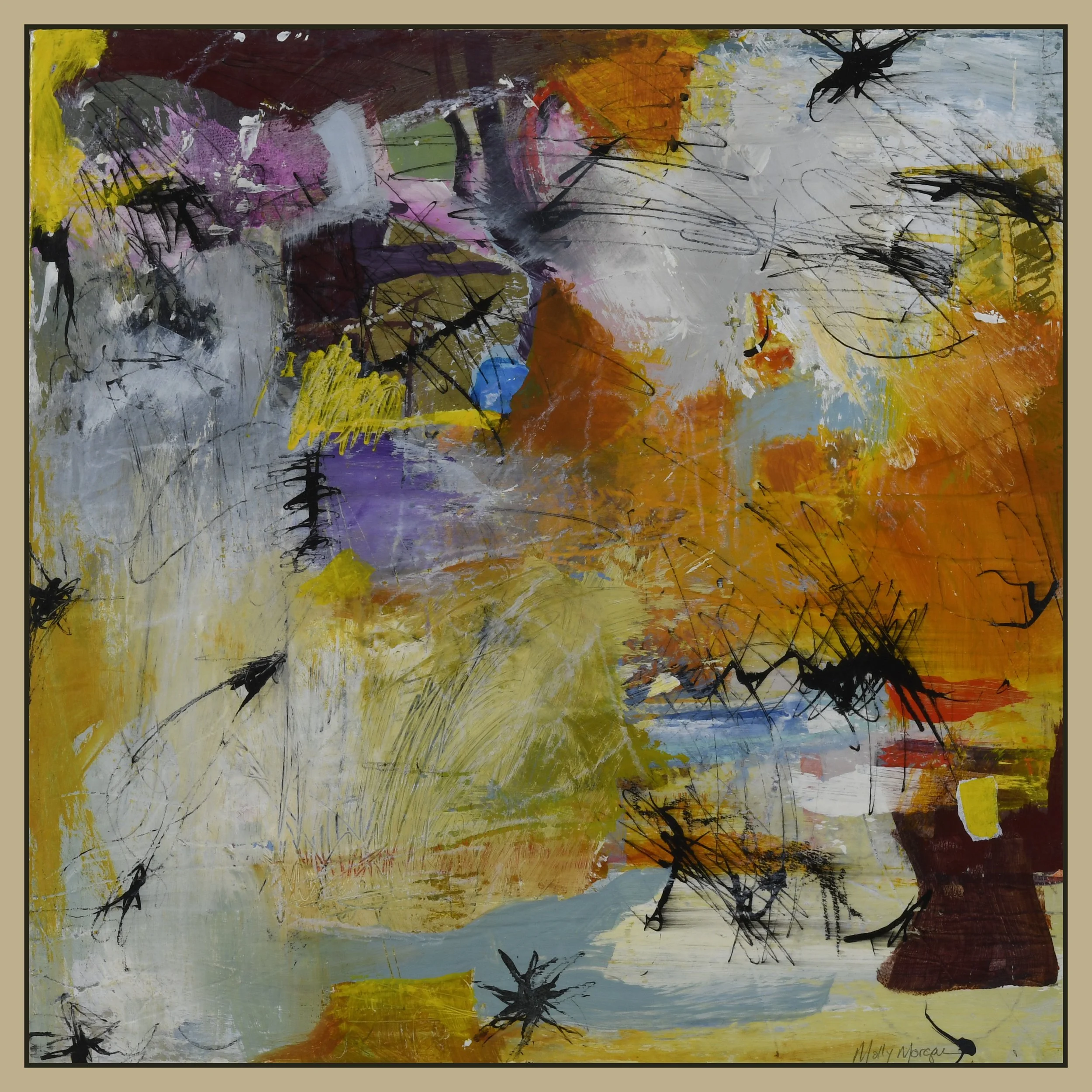  Hypnogogia   Acrylic & mixed media on canvas    12" x 12"