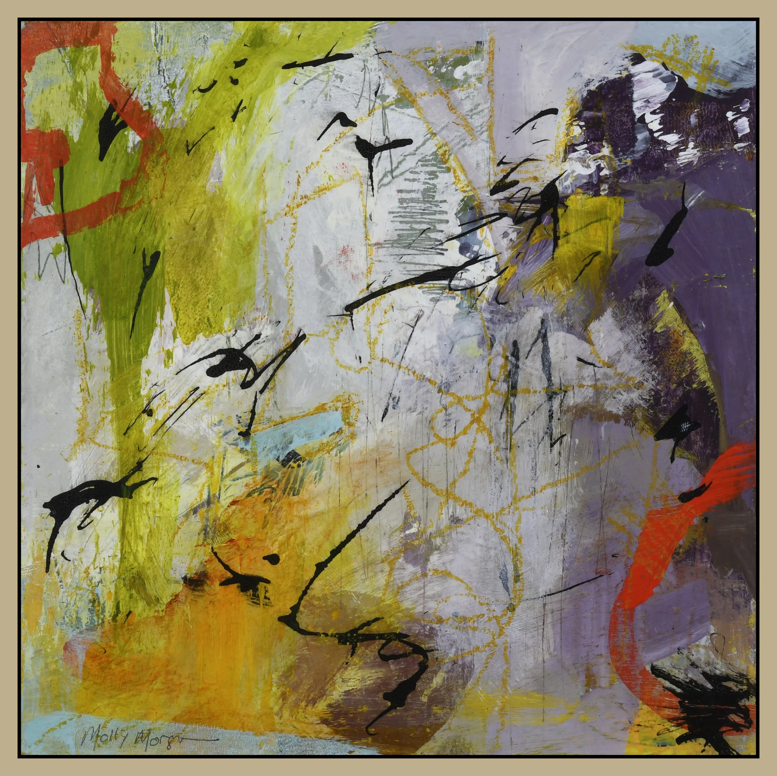  Migration   Acrylic & mixed media on canvas    12" x 12"