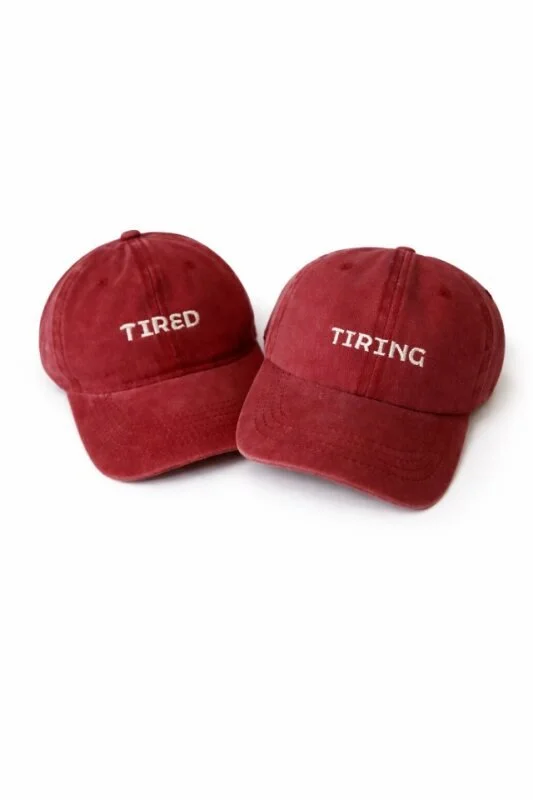 Matching Hat Set - TIRED/ TIRING