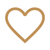 A simple, outlined heart shape in tan color on a transparent background.