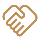 An icon of two hands shaking, symbolizing agreement or partnership.