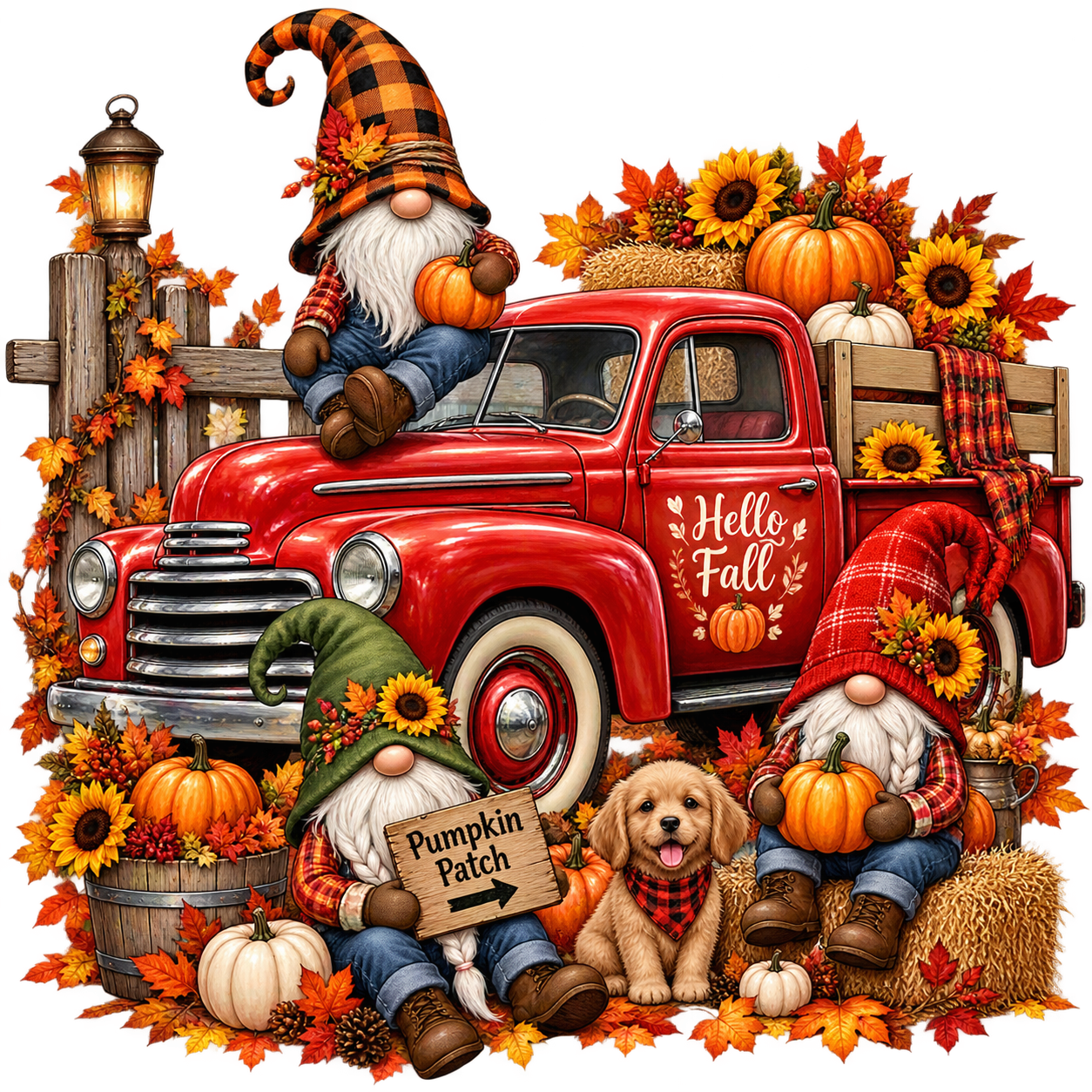 Gnomes and Old Fashioned Truck Fall Theme