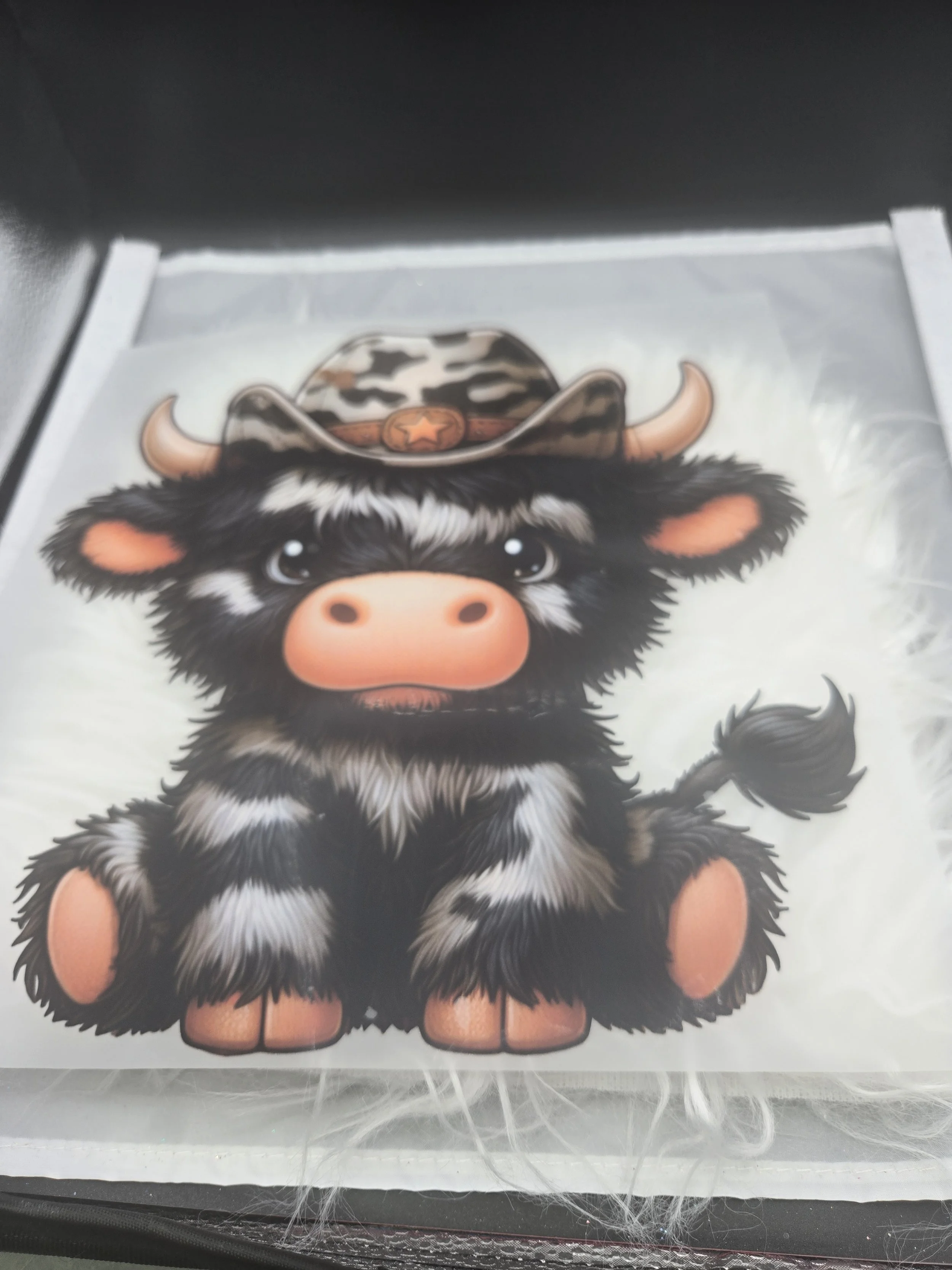 Black/White with Cowboy Hat - Cow - 546