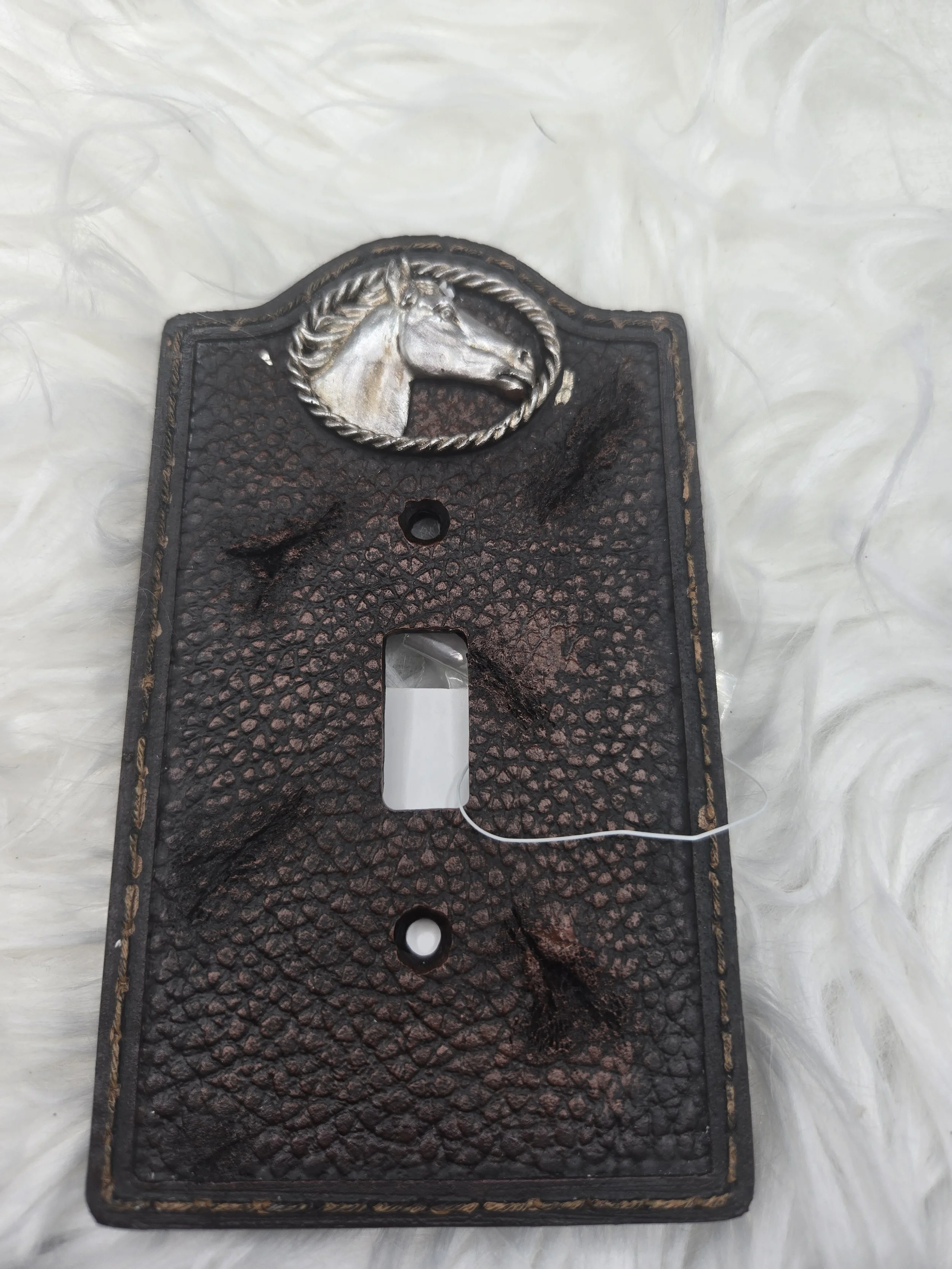 Silver Horse Grunge Switch Cover