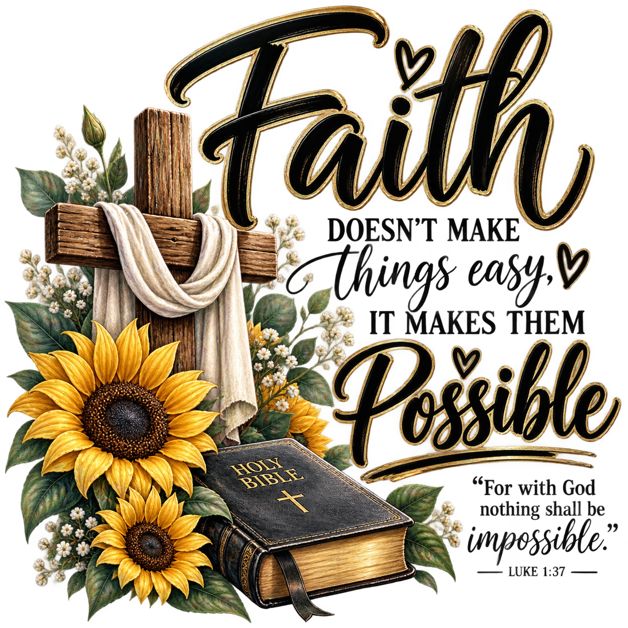 DTF Print -Faith Doesn't Make Things Easy...