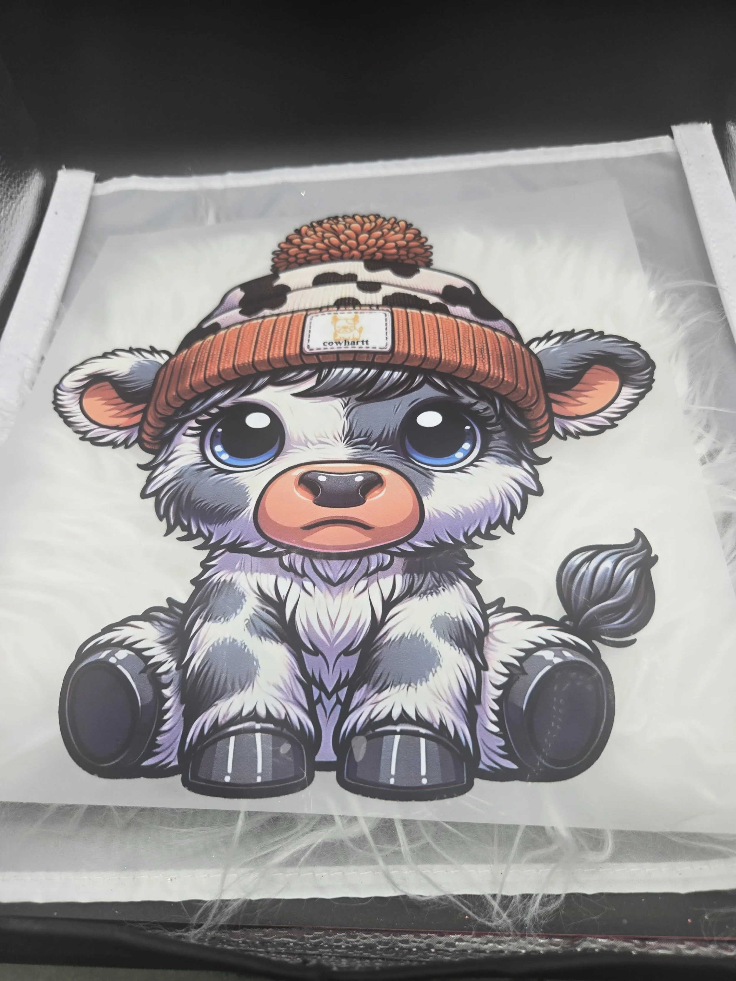 Grey/White/Purple Baby Cow - 552