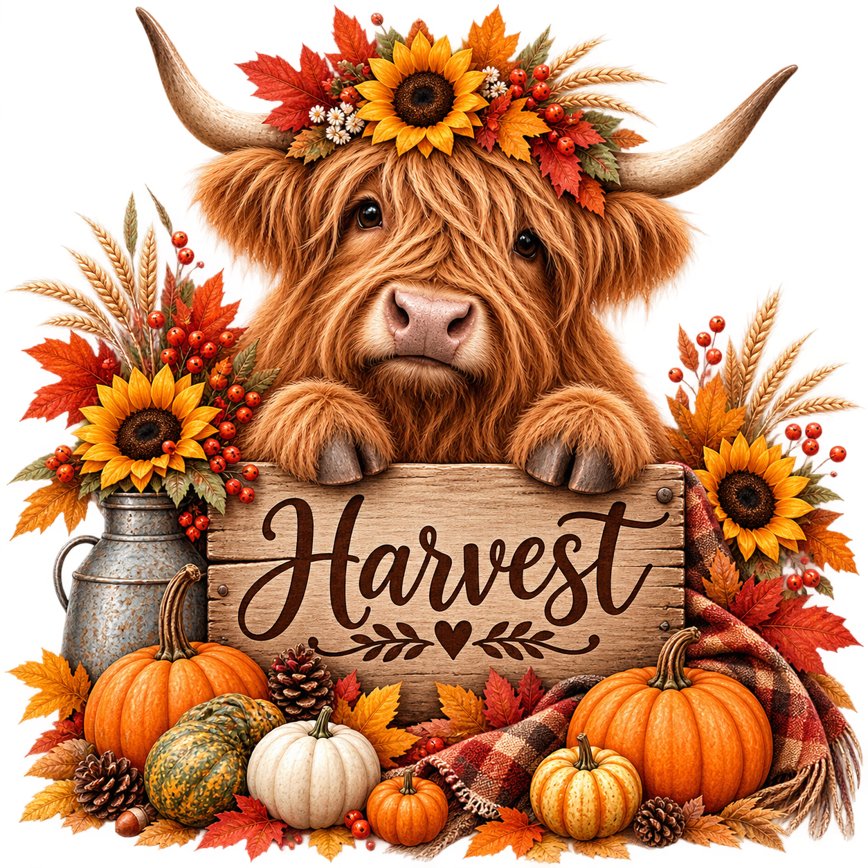 Harvest and a Highland Cow