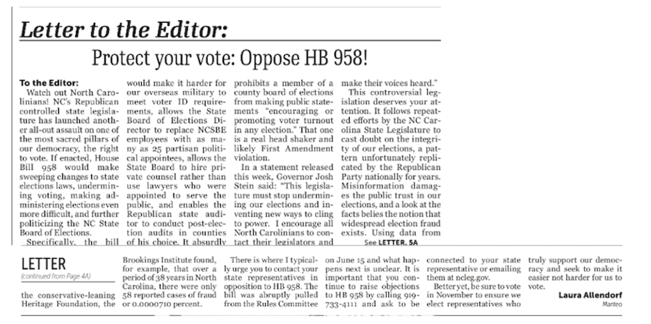 Protect Your Vote: Oppose HB 958!