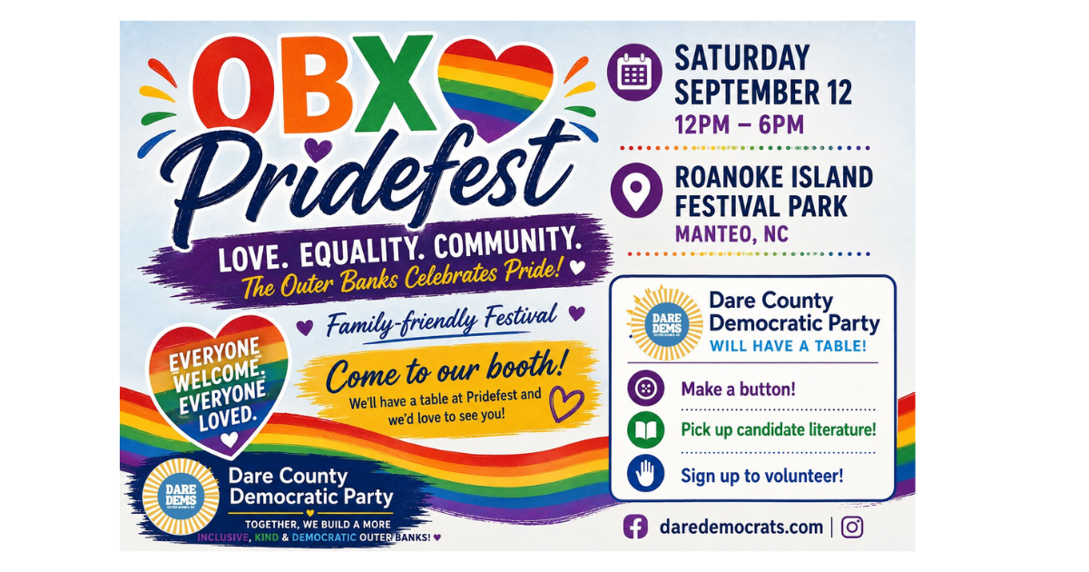 Dare Dems Table at the 15th Annual OBX Pride Festival (Free &amp; Family-Friendly)