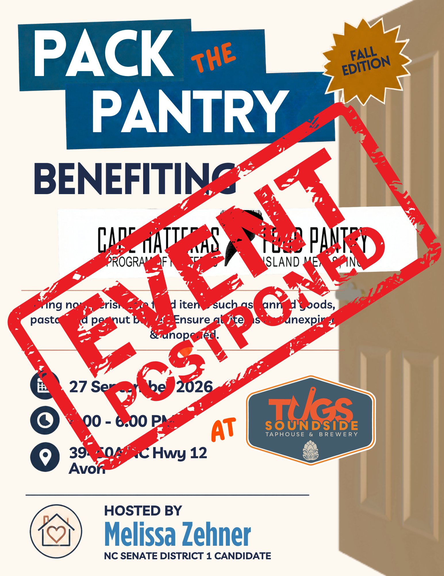 POSTPONED!! Pack the Pantry Benefitting Cape Hatteras Food Pantry
