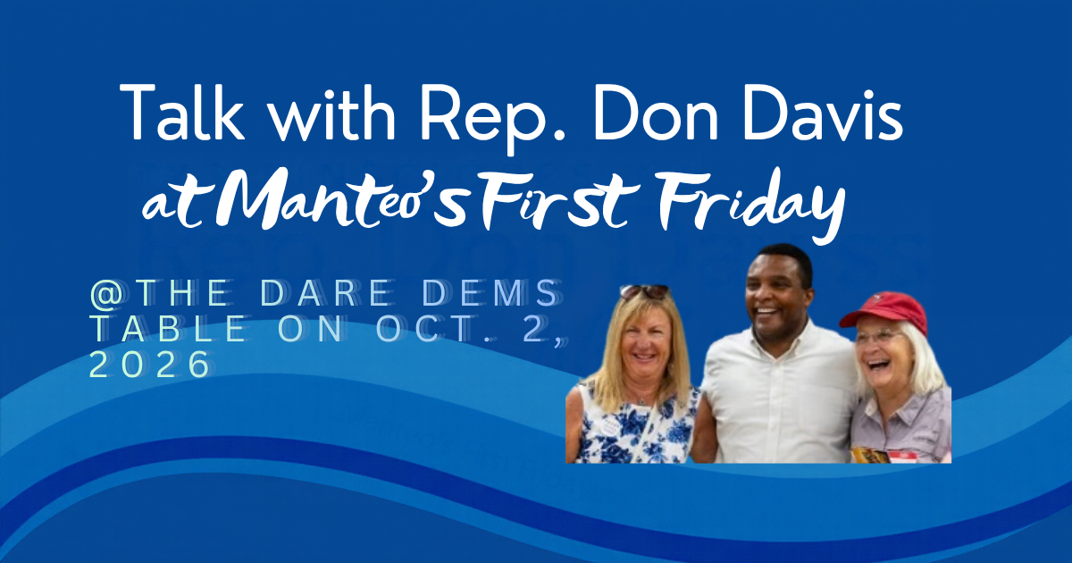 Dare Dems Table at First Friday in Manteo 