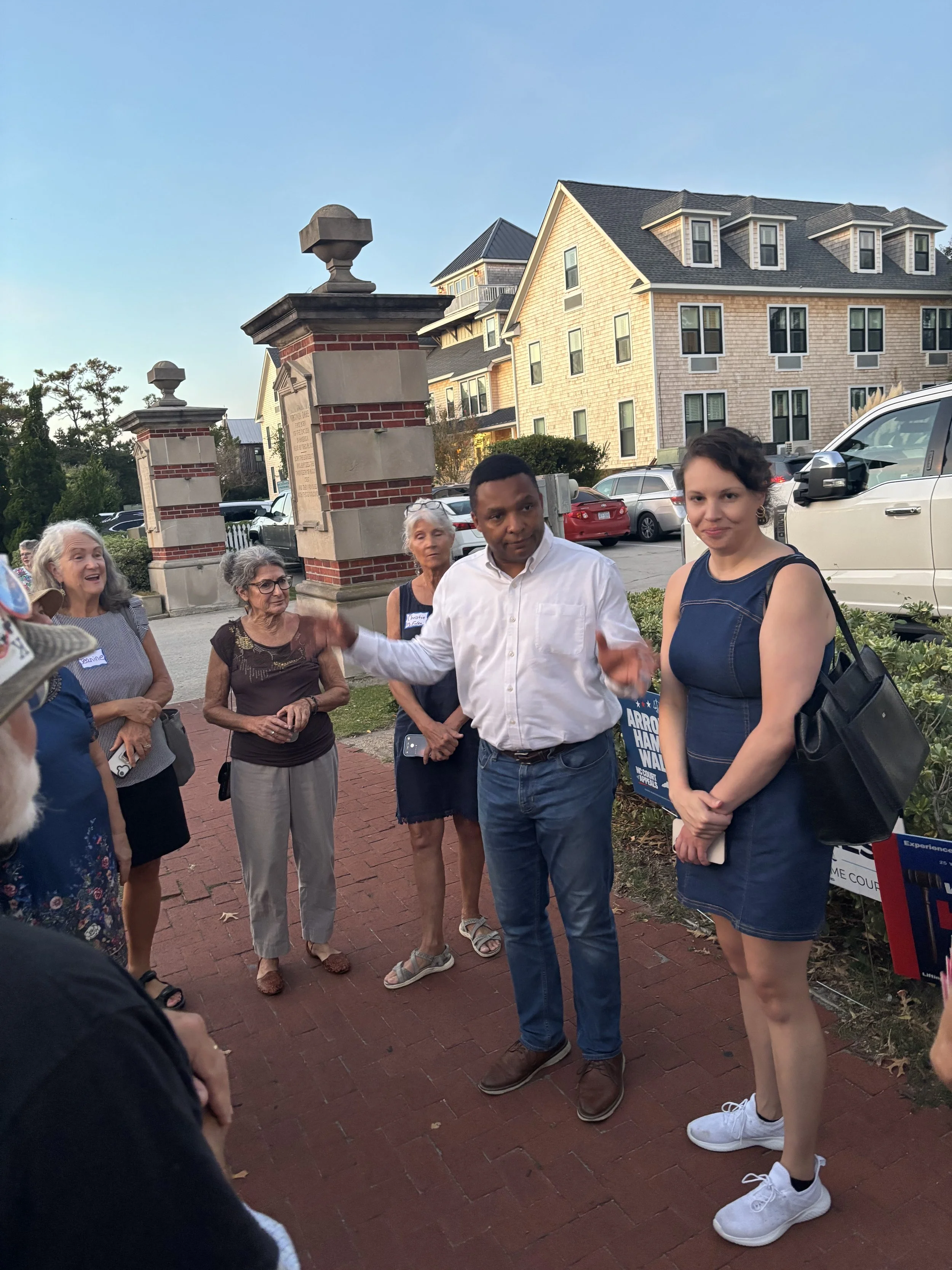 Congressman Don Davis Visits Dare Dems Table at Manteo’s First Friday
