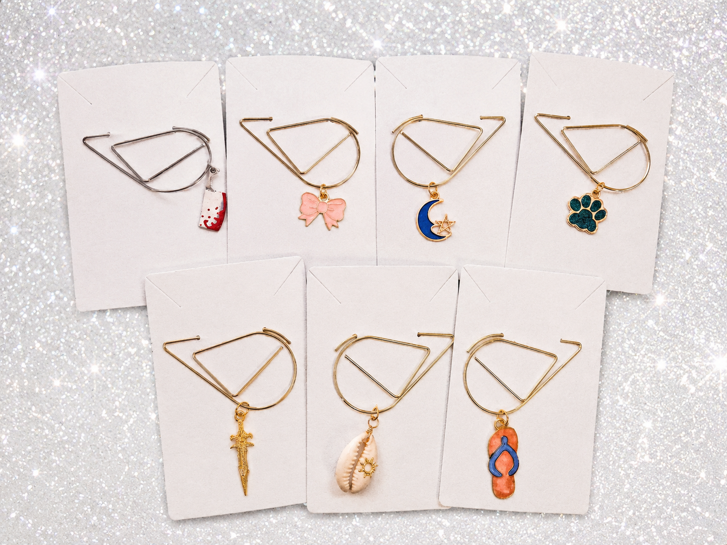 Handmade Charm Paperclip Bookmark, Pager Accessory, Office Supplies, Book Lover Gift