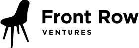 Logo for Front Row Ventures featuring a stylized black chair next to the company name.