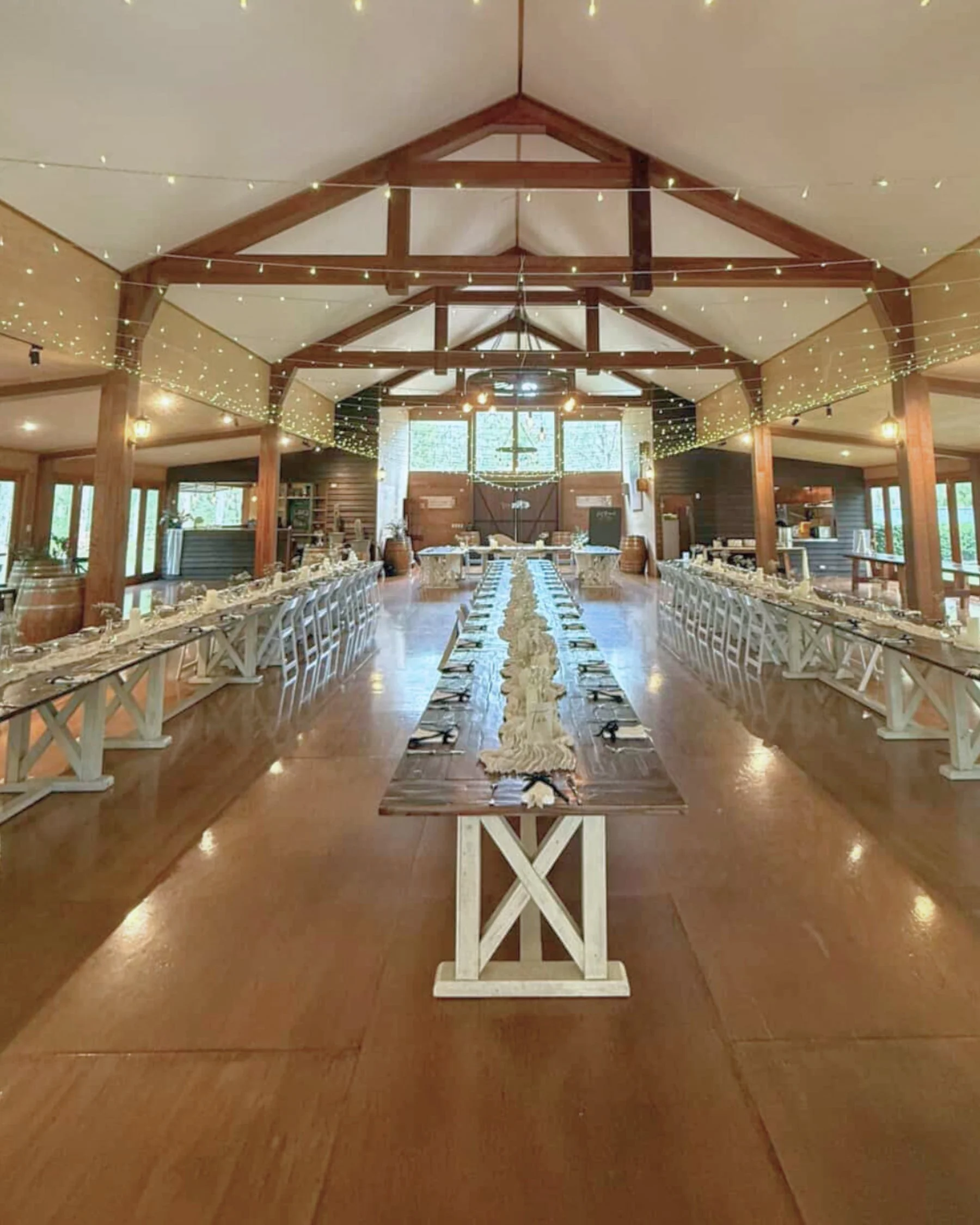 Wedding reception long table styling and design on the Gold Coast.