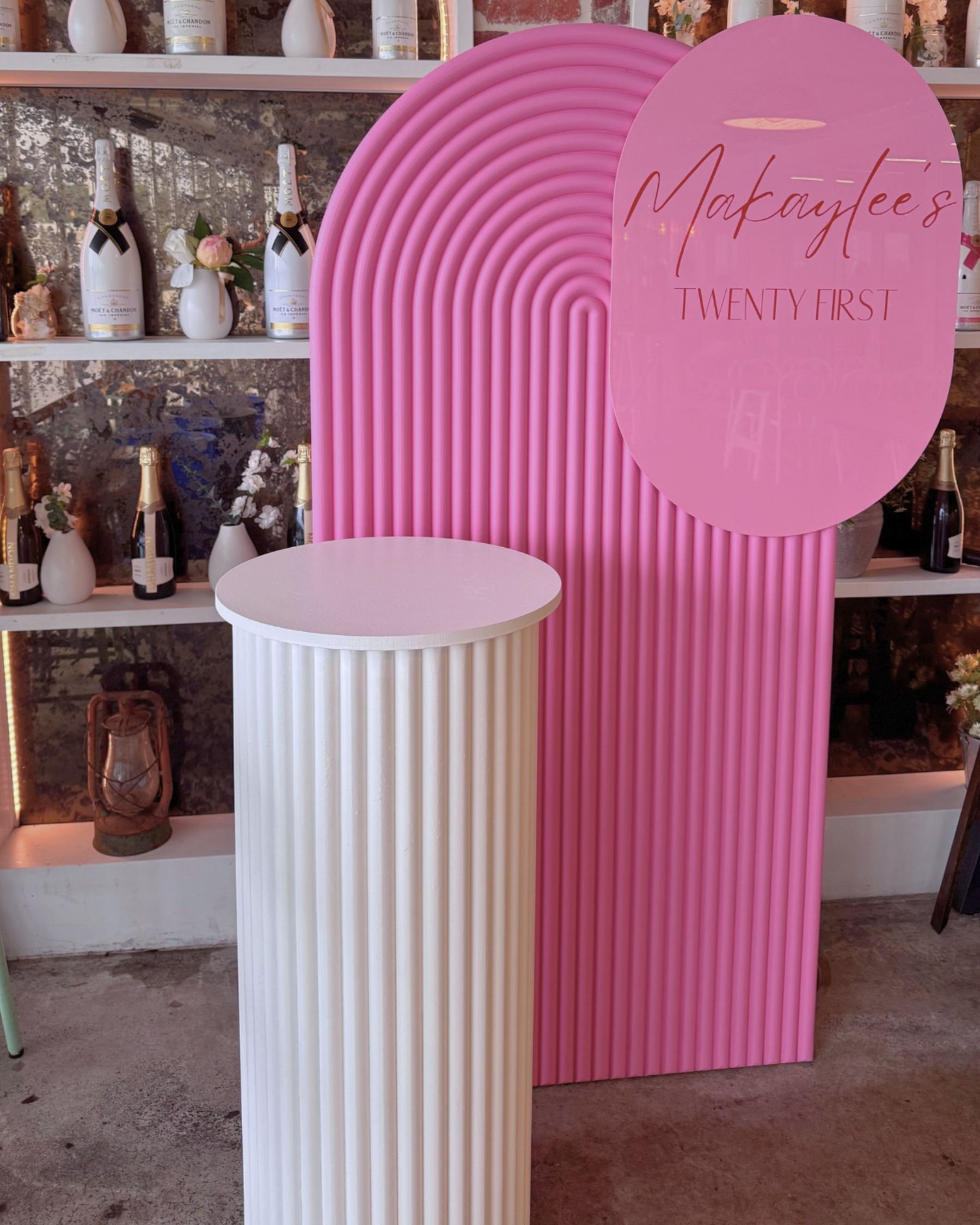 21st birthday backdrop styling and floral installation on the Gold Coast.