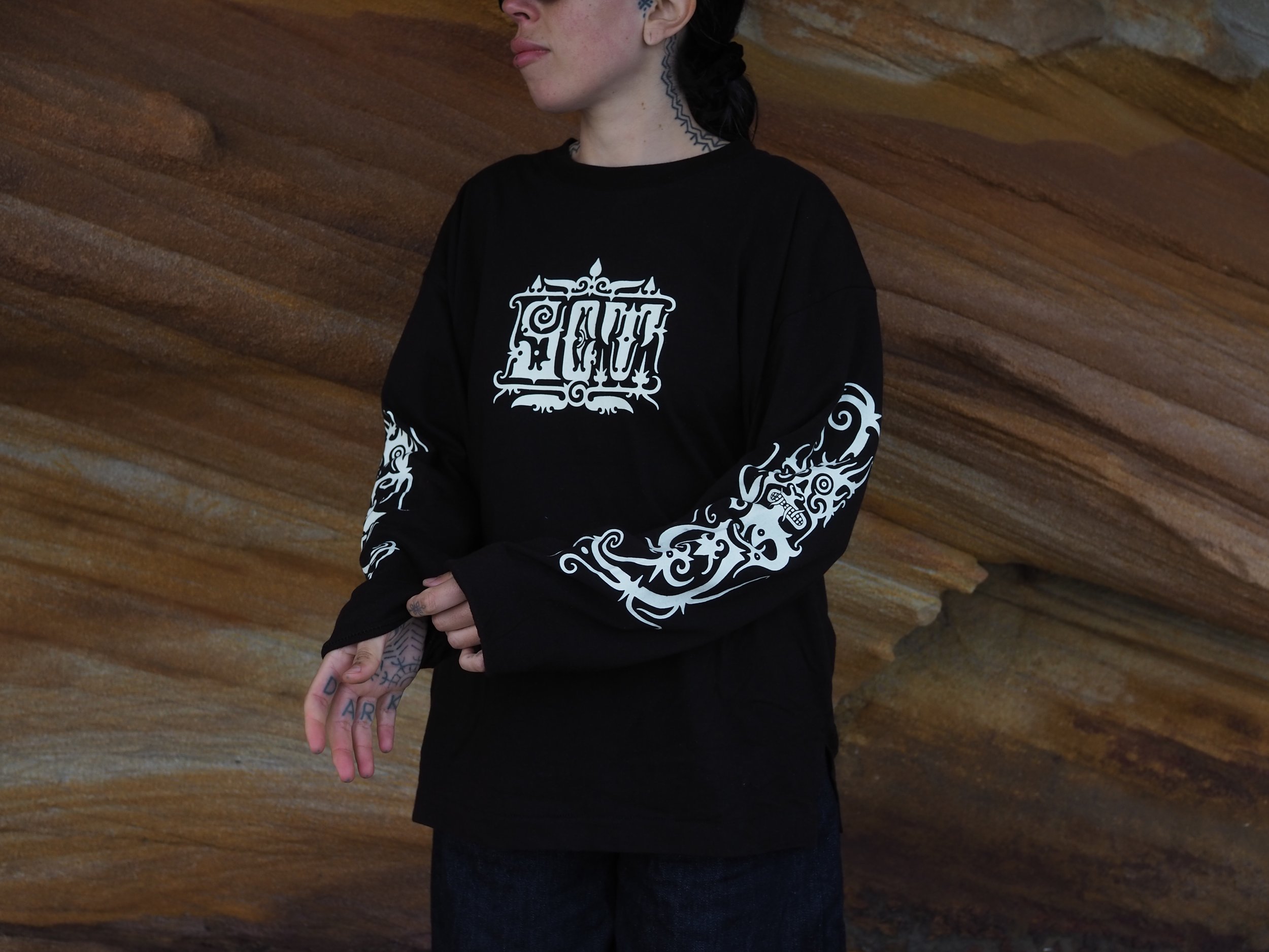 SCT X GROOVY MAN Tribal Long-sleeve (Black/ Off White)