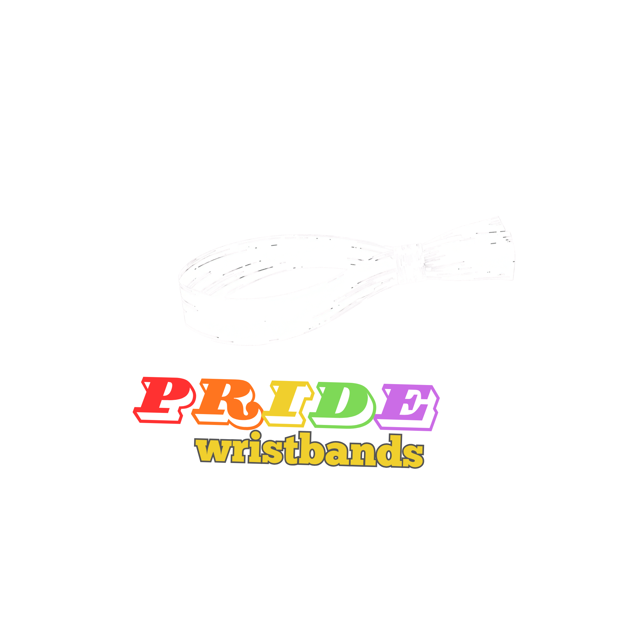 Colorful logo of wristbands with the text 'wristbands' underneath.