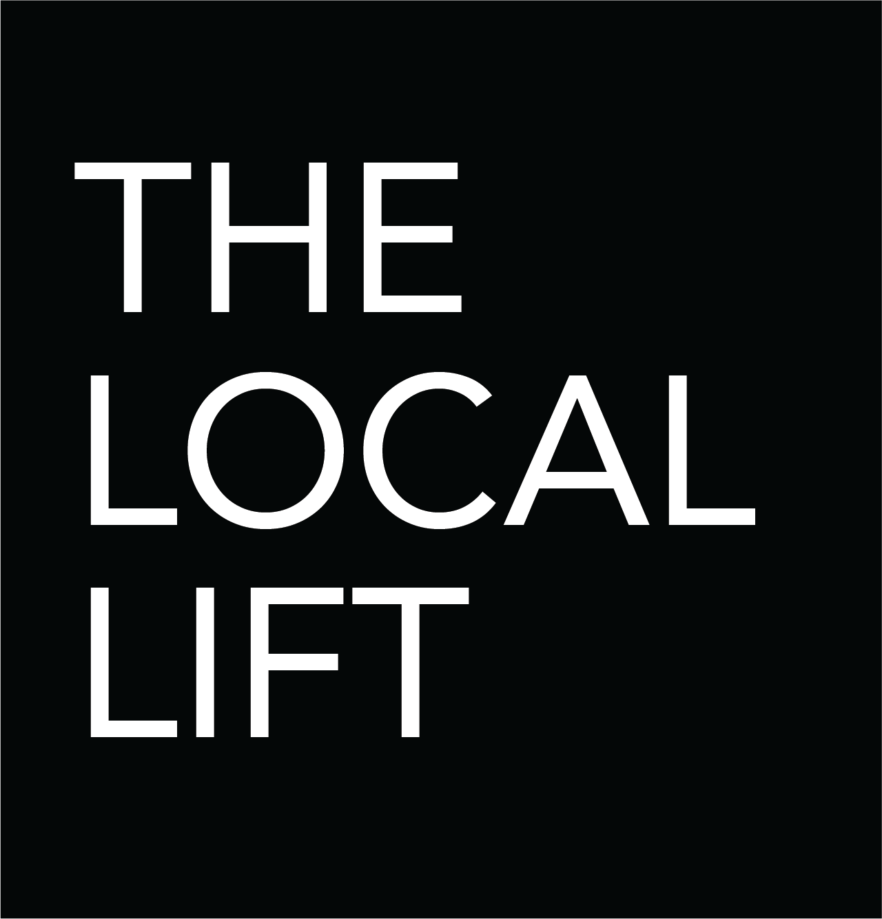 Text on black background reads 'The Local Lift' in white font.