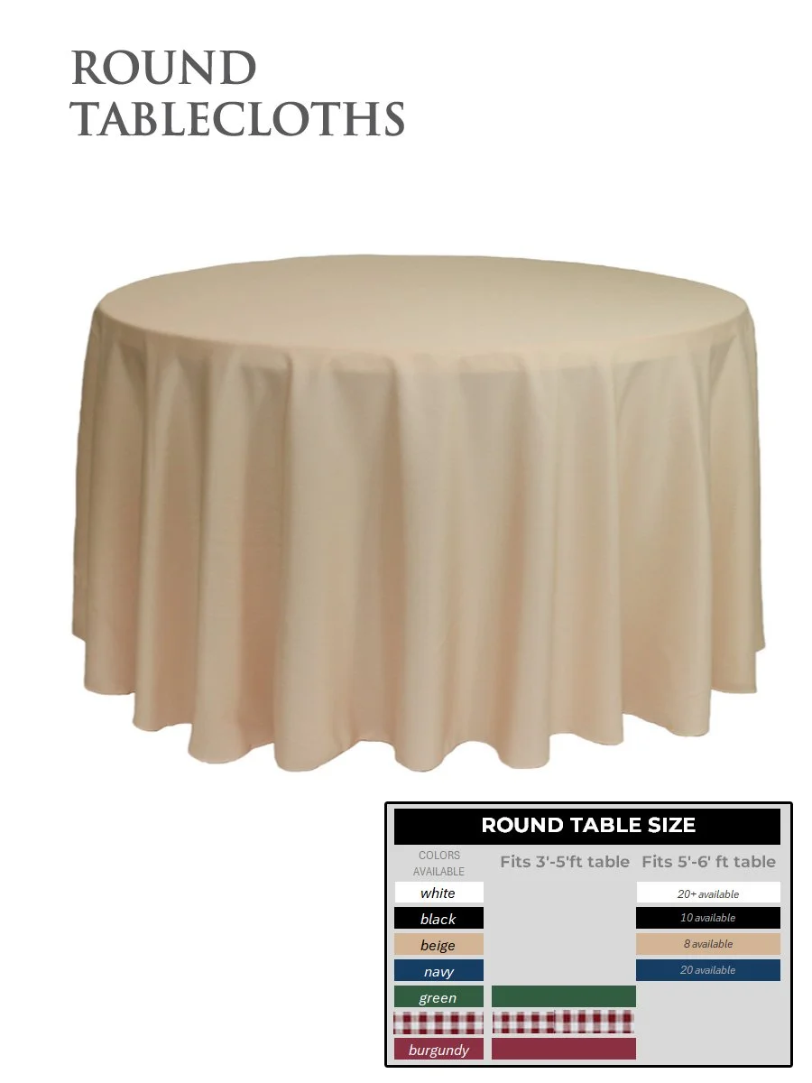 Round Tablecloths - 5' and 6' tables