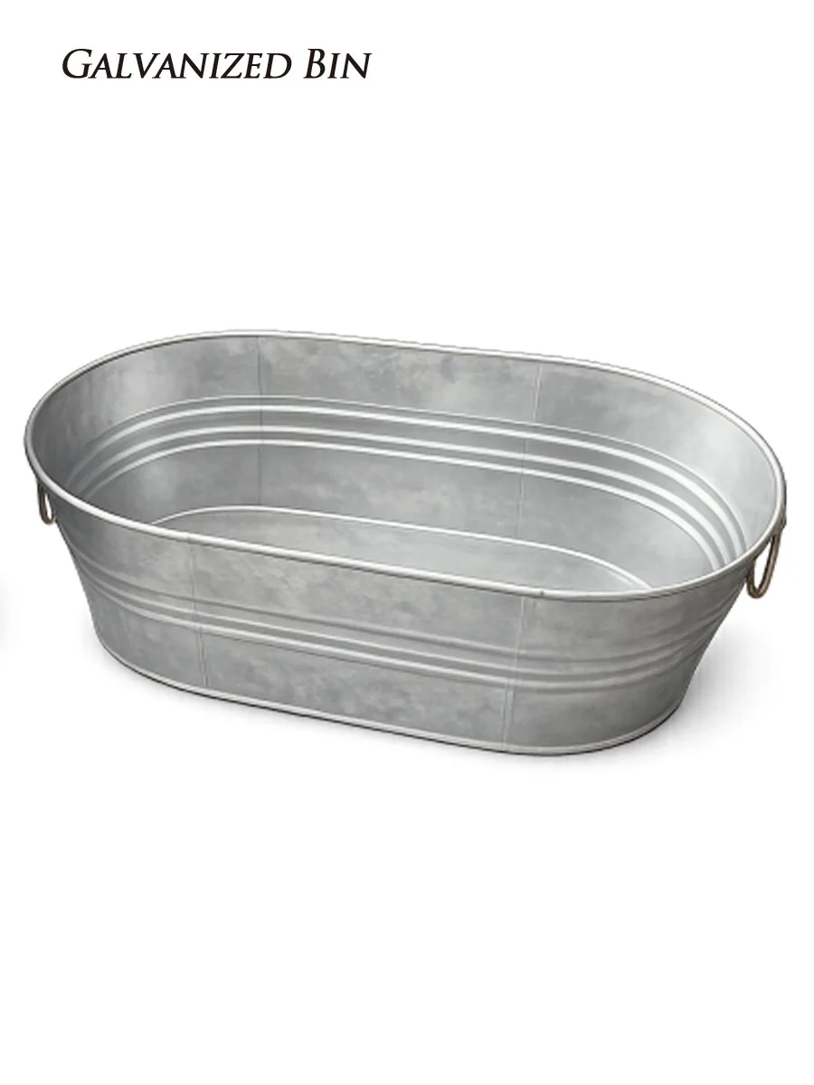 Large Galvanized Metal Ice Bin