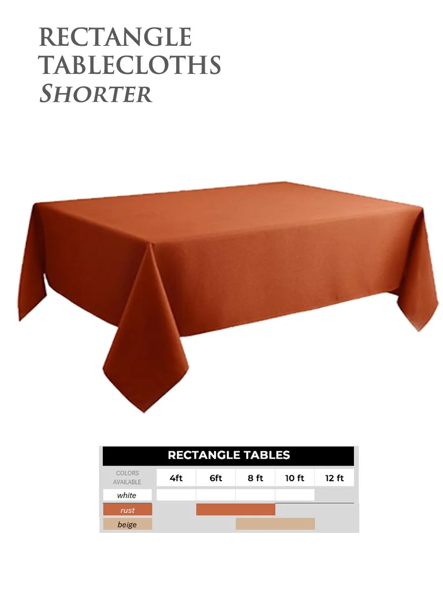 Rectangle Tablecloths - Short Tables