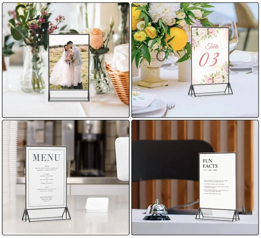 Acrylic Black or Gold Table Frames