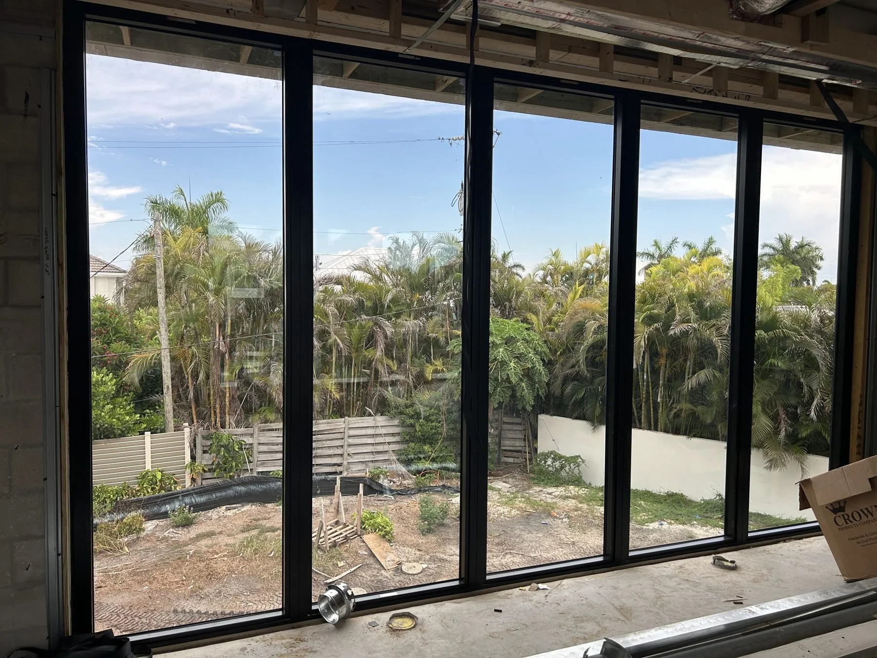 Bay Harbor interior view through installed impact windows