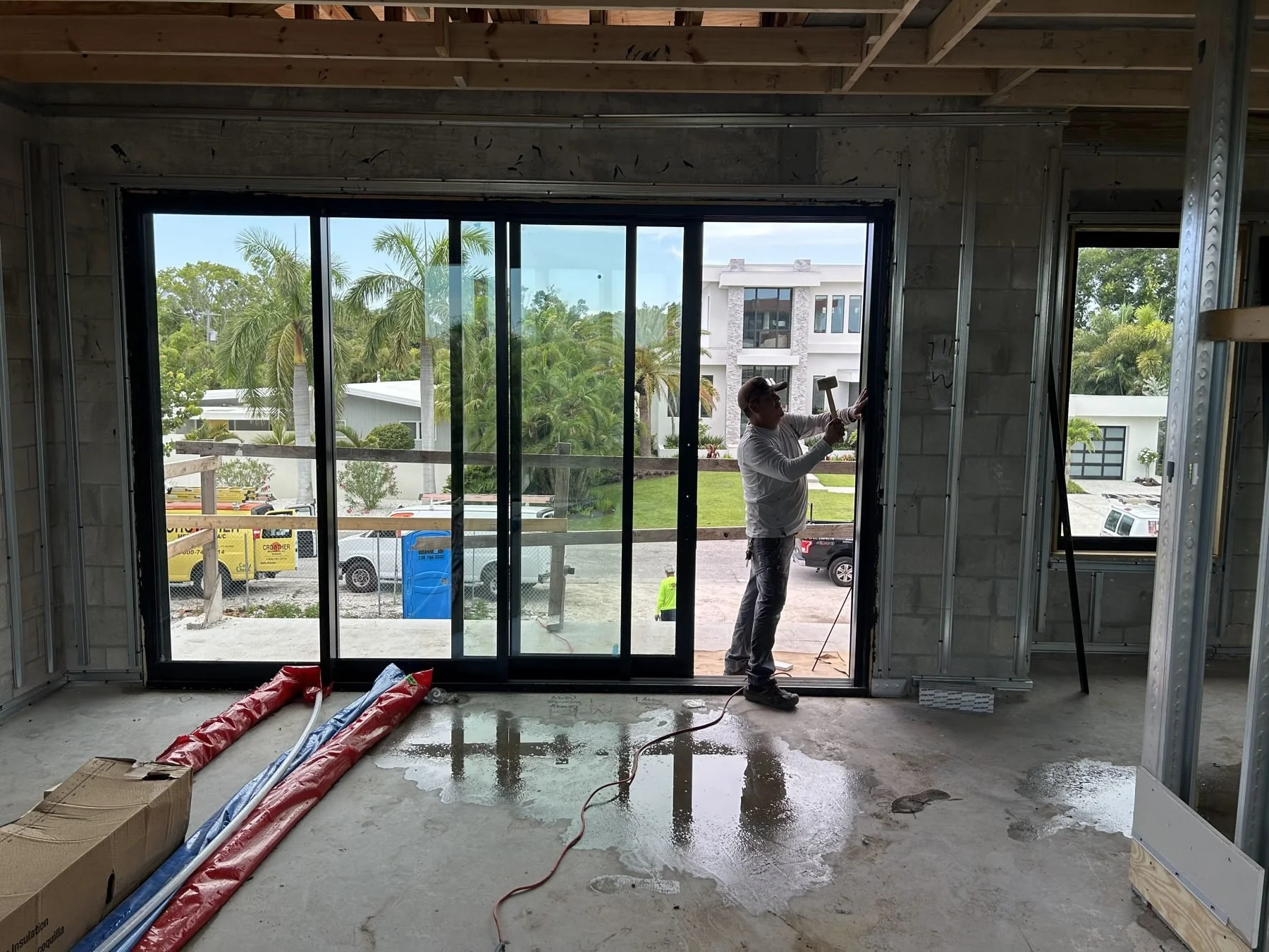 Bay Harbor impact sliding door installation, interior view