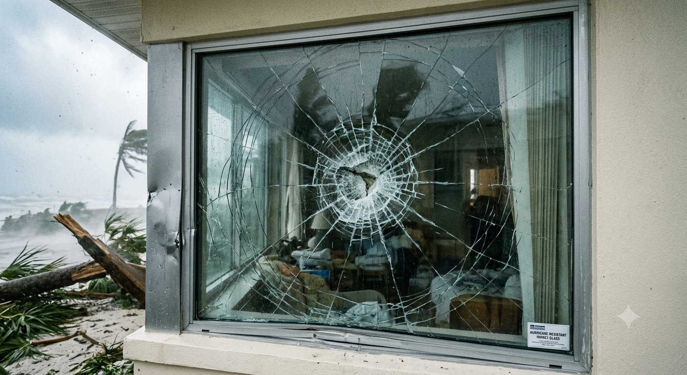 Impact-rated window withstanding storm conditions