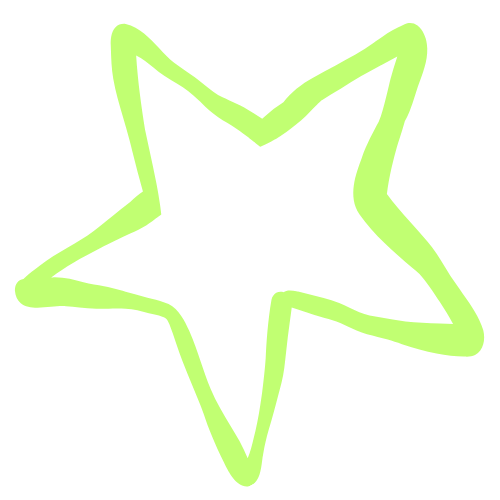 A glowing neon green star.