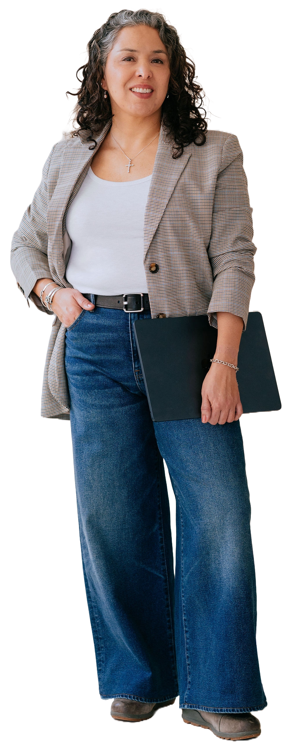 Pamela Marcela Sanchez full body pose in business casual attire.