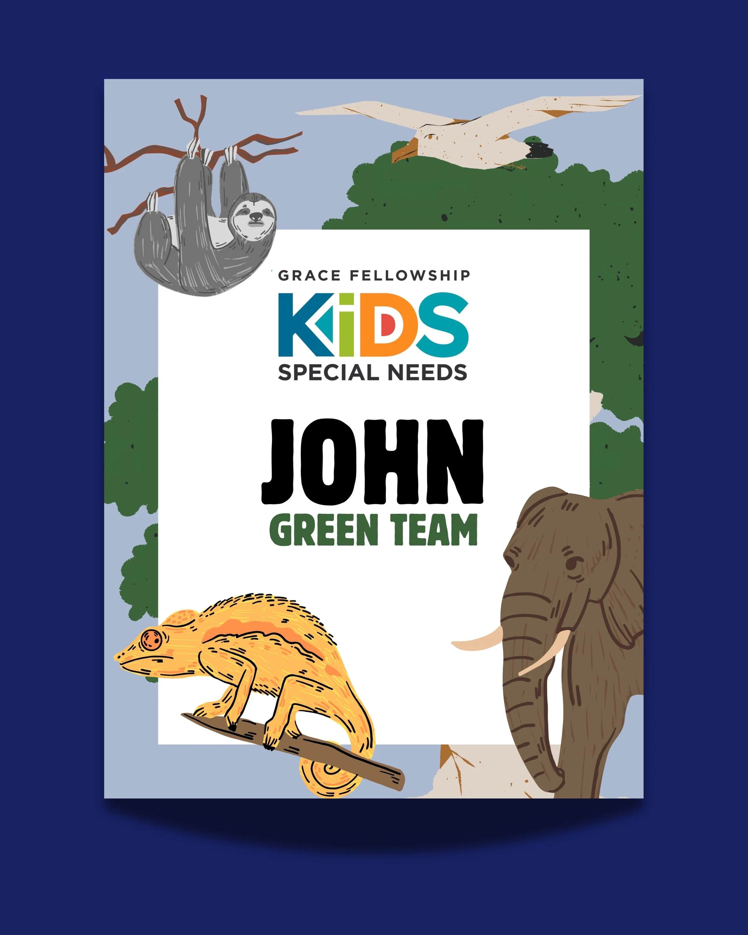 church ministry event communication materials nametag